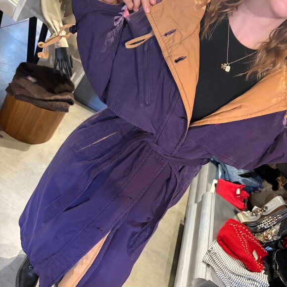 Vintage 80s Nuage Colour Blocked Down Filled Coat S - Picture 1 of 11